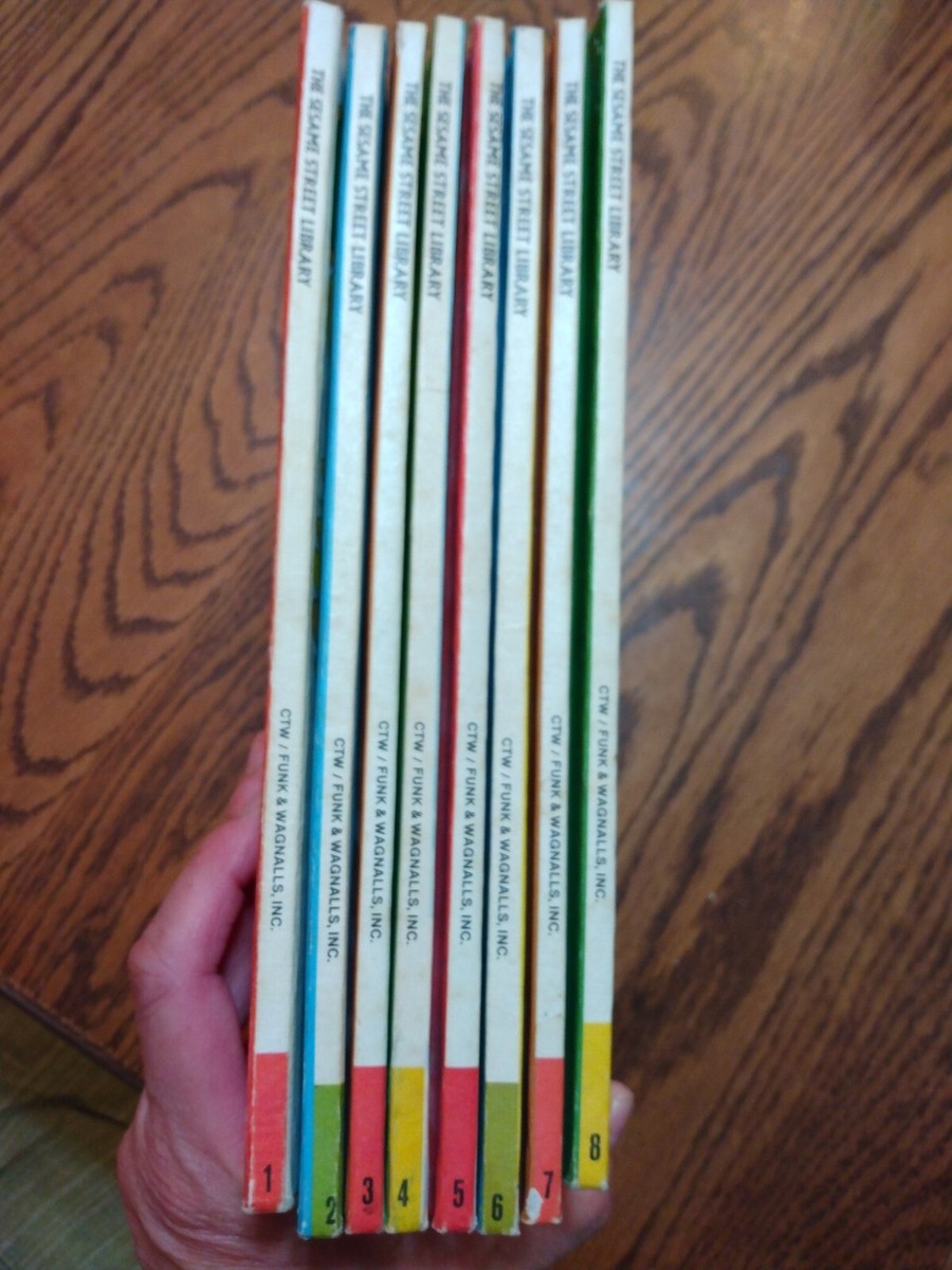 Vintage Set of Sesame Street Library Books Volumes 1-8 Hardcover