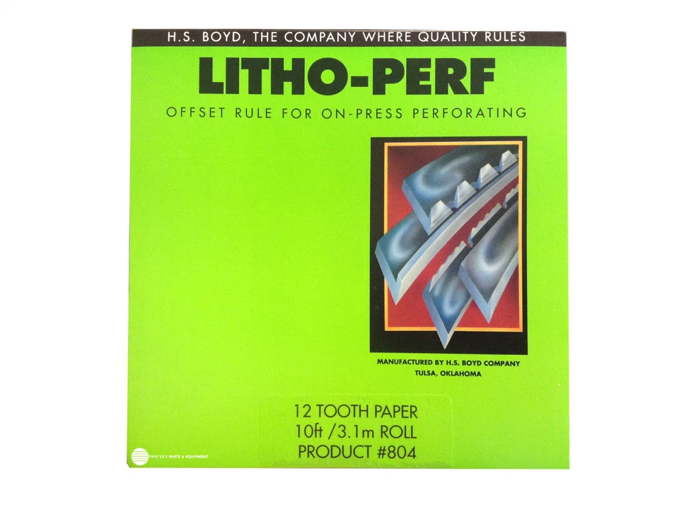 H.S. BOYD HS BOYD Litho-Perf 12 Tooth Paper Product # 804 Litho Perf Bindery Supplies