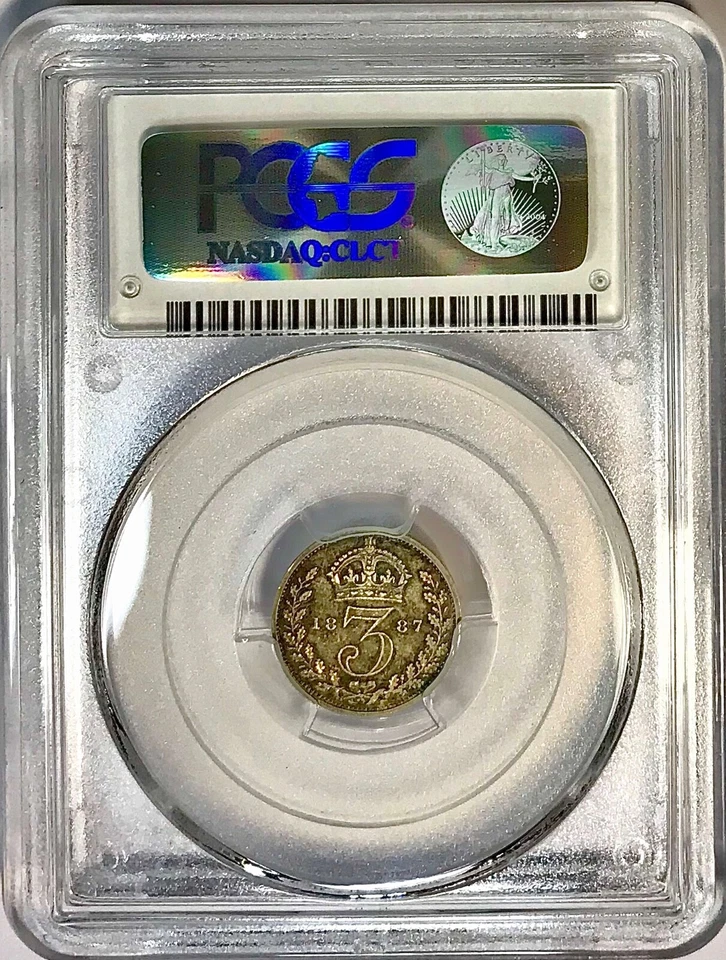1887 Great Britain Jubilee Head Silver 3D 3 Pence PCGS PR61 CAM Cameo Proof - Image 4 of 4