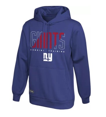 New York Giants NFL Combine Men s Backfield Team Hoodie Sweatshirt Blue Size S