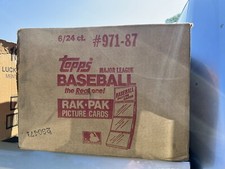 1987 TOPPS BASEBALL 6 BOX RACK PACK CASE NEW OLD STOCK CARDS RAK PAK