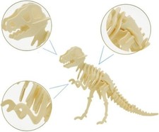 3D Wooden Dinosaur Puzzle - 4 Piece Set Wood Dinosaur Skeleton Model Puzzle