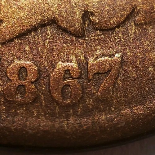 1867/67 1c Indian Head Small Cent - Mint Error RPD Variety - Full Rim G+ - B1783 - 第 1/10 張圖片