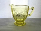 Vintage Anchor Hocking Yellow Depression Glass Cameo Dancing Girl Creamer