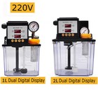 220V Automatic Electric Lubrication Pump Dual Digital Display Pump CNC Oiler 