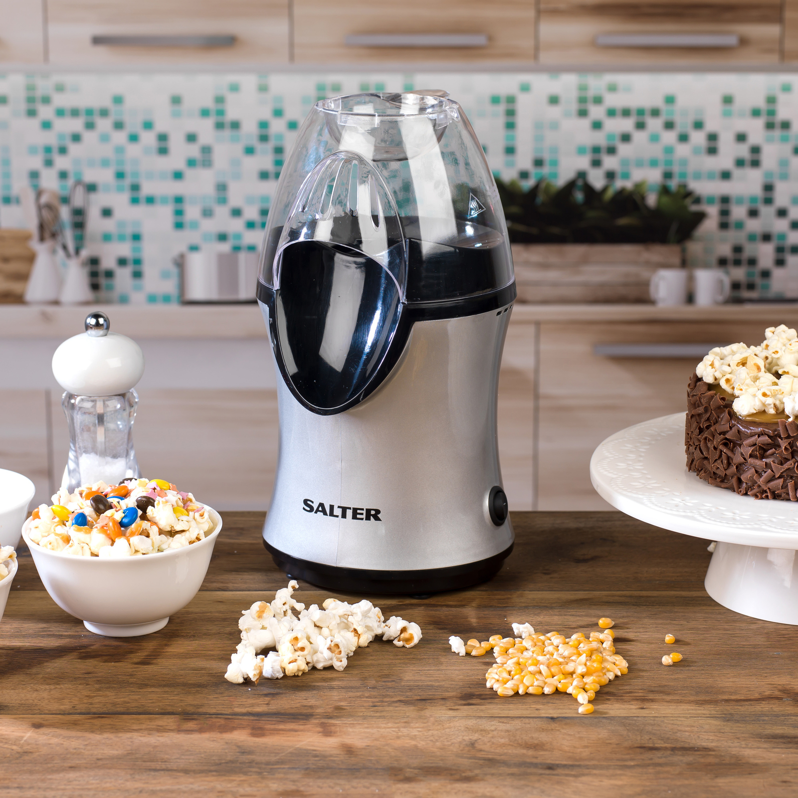 Salter® Popcorn Maker Healthy Electric Hot Air Popper Machine 1200 W