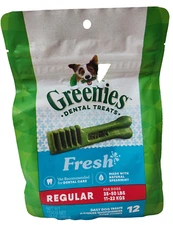 Greenies Dog Dental Treats Fresh 12 Count Regular 27 oz - BB: 04 JUL 26