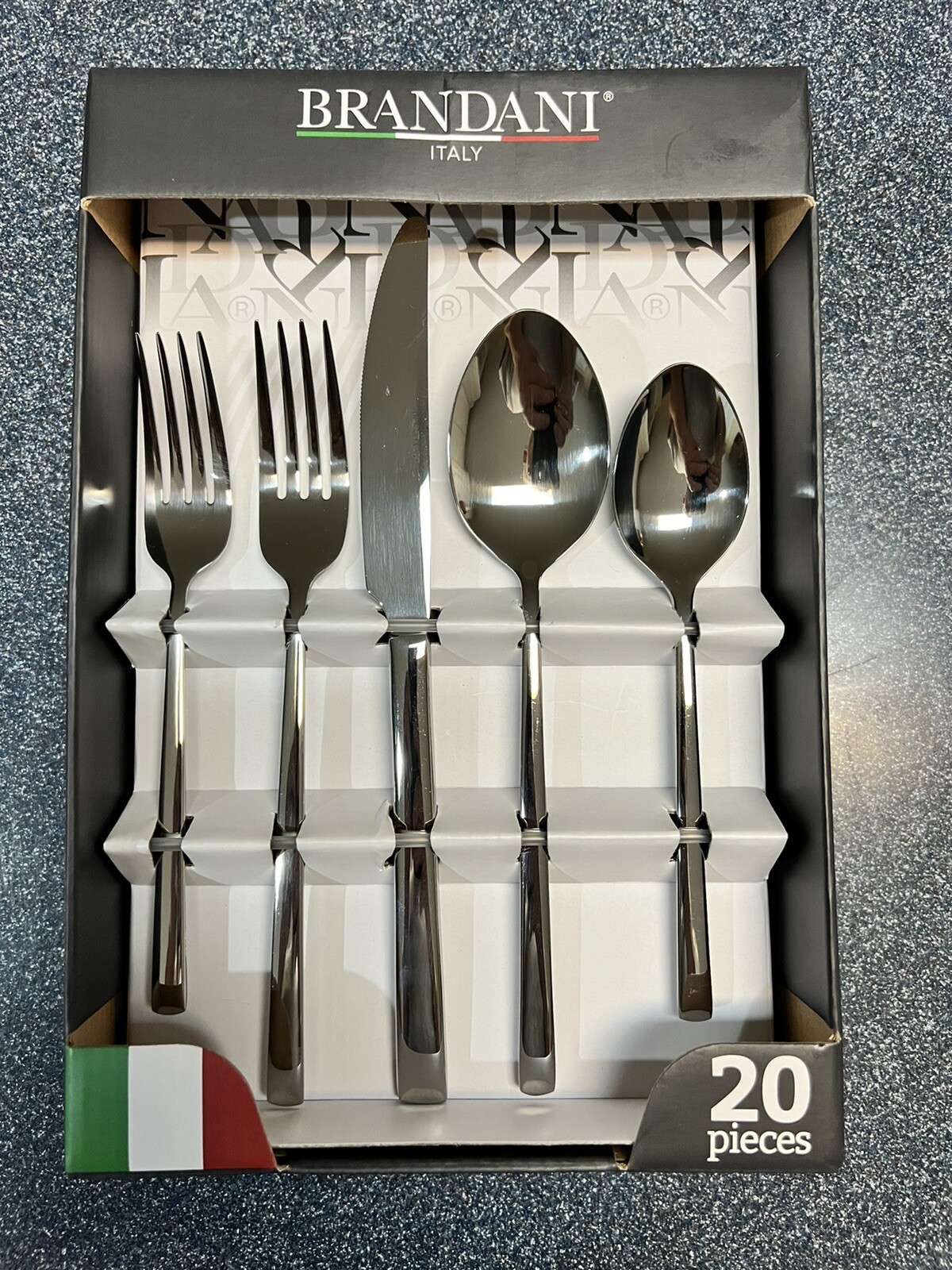 Brandani Step Made in Italy 20 Piece Stainless Steel Flatware Set NEW