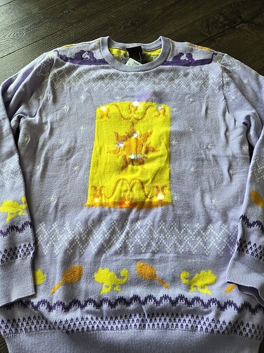 Box Lunch Adult's Disney Holiday Tangled Light-Up Sweater Purple Medium NWT - Picture 6 of 9