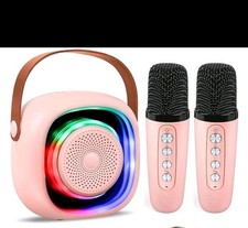 Wireless Mini Karaoke Machine with 2 Microphones Bluetooth Speaker for Kid Adult