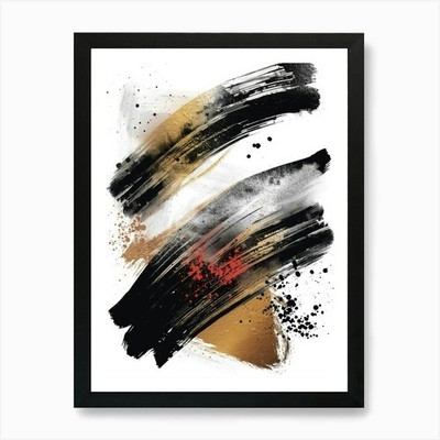 Abstrakte Pinselstriche 33 Kunstdruck gerahmt Wandbild Poster Leinwanddruck Bild