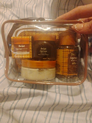 Tree Hut Espresso Martini Travel Gift Set: Gel Wash, Scrub, Body Butter, Lip