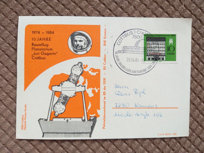 GDR postal stationery, history of space travel,