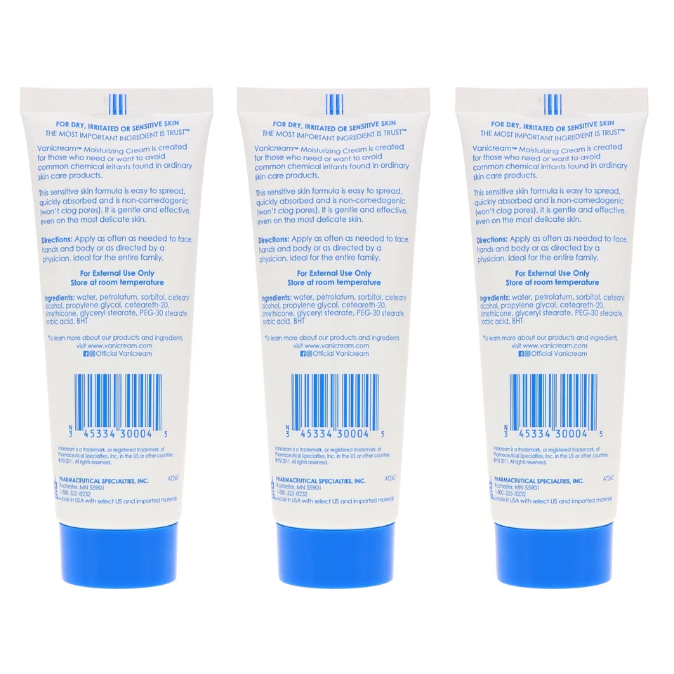 Crema hidratante para piel sensible Vanicream paquete de 3 oz Foto 4 de 4