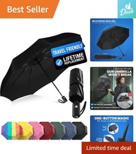 Windproof Compact Umbrellas for Rain - Strong Reinforced Fiberglass Rib Desig...