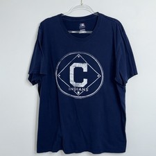 Genuine Merchandise MLB Old School Cleveland Indians T-shirt Blue Men's Sz 2XL