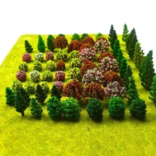70pcs Mini Model Trees Mixed Miniature Trees Model Train Scenery Artificial Warg