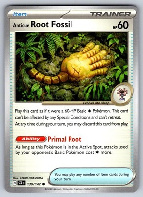 ANTIQUE ROOT FOSSIL 130/142 C STELLAR CROWN POKEMON LP ODASHIMA