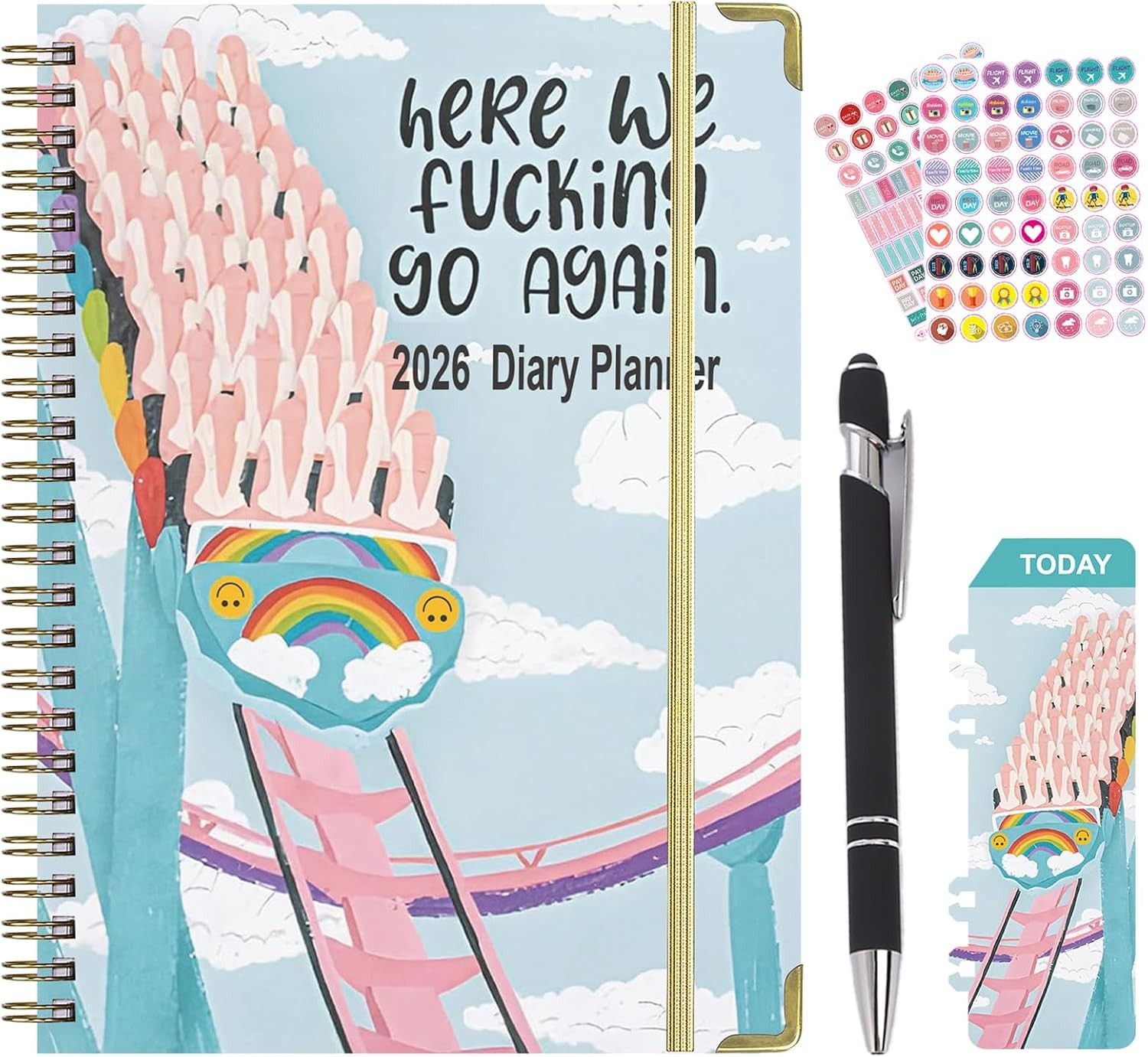 2026 Diary, Diary 2026 A5 Week to View Funny Weekly Monthly Planner Agenda 6.1""