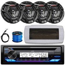 JVC KD-T92MBS 1-DIN Marine Bluetooth CD Radio W/Cover, 4x 6.5" 150W Max Speakers