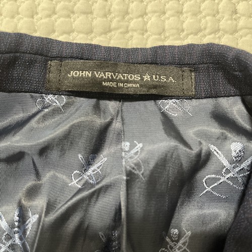 John Varvatos Men’s Blazer 38R Blue Purple Pinstripes Wool Bleecker-NN Tailored - Picture 4 of 9
