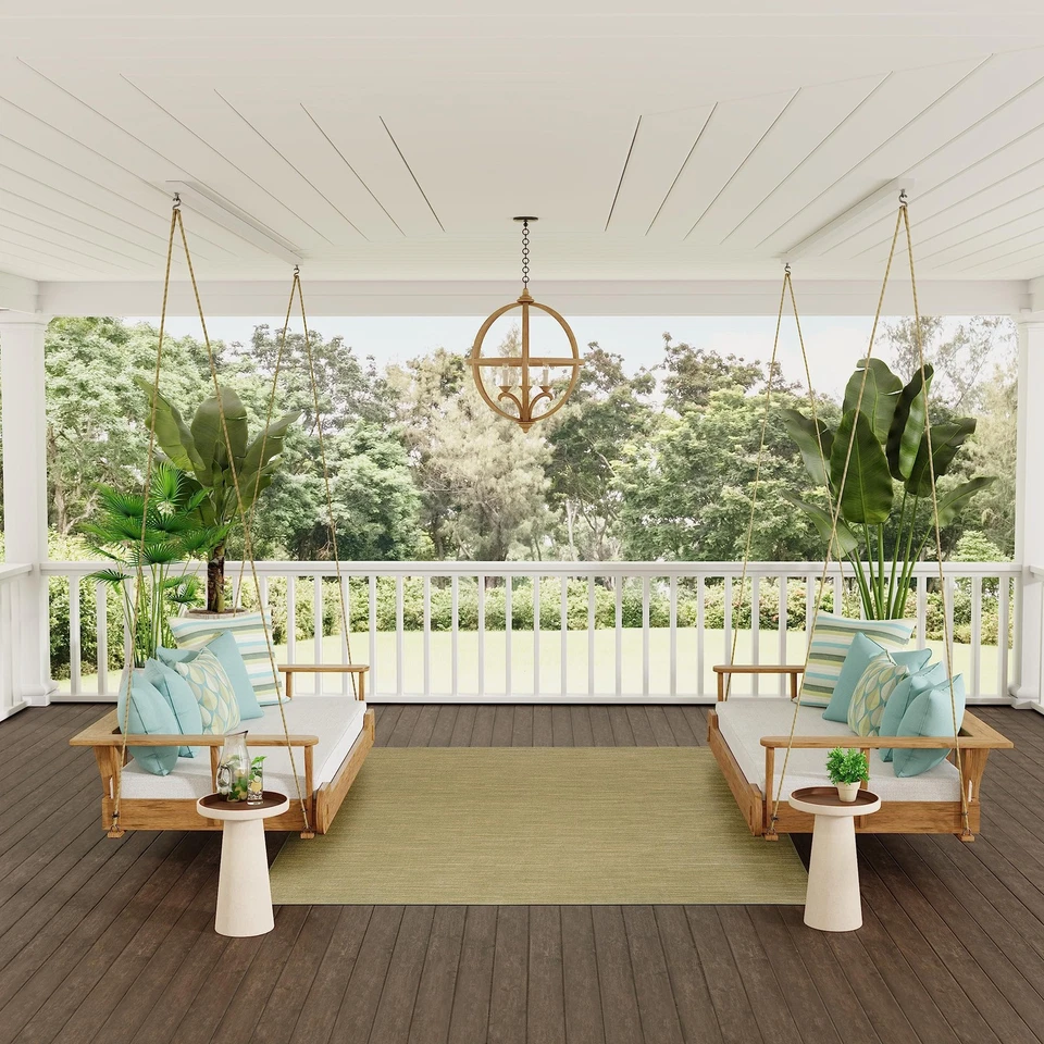 Alfombra rectangular verde dorada 6X9 interior exterior textura suave fácil de limpiar baja... Foto 4 de 4