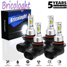 9005 9006 LED Headlights Kit Combo Bulbs HIGH LOW BEAM Super White Bright 4-Pack