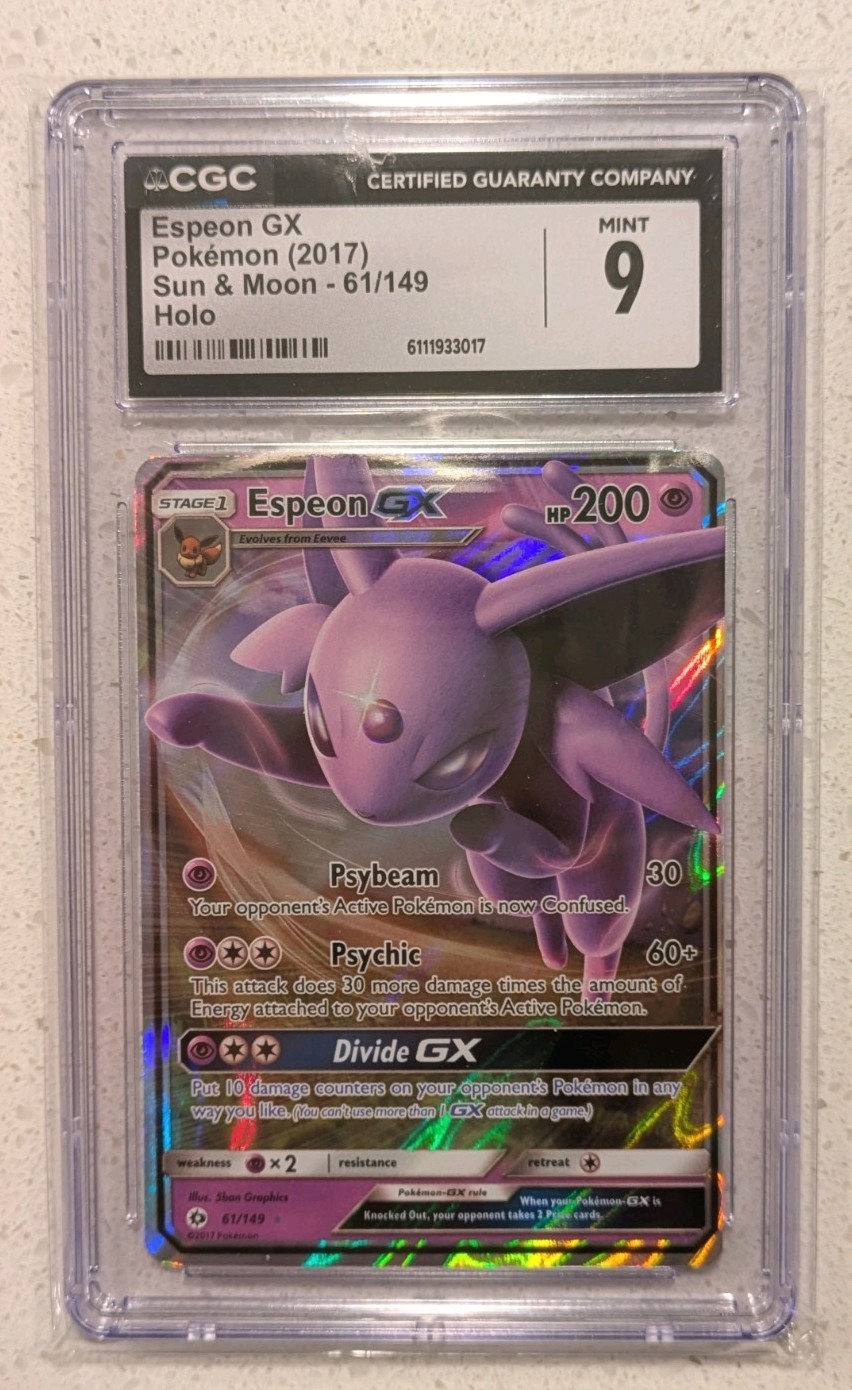Espeon GX 2017 Sun & Moon Holo 61/149  Pokémon Card - CGC 9