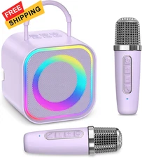 LOFICOPER Mini Karaoke Machine, Portable Bluetooth Speaker with 2... 
