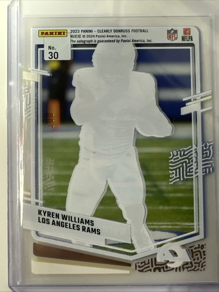 2023 Panini Clearly Donruss Kyren Williams Auto #117/200 Rams Clear Acetate Card - Image 2 of 2