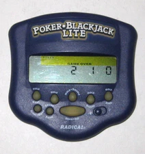 Pocket Poker Blackjack  Lite Electronic Handheld Game Radica 1998  ~ Free Ship ~
