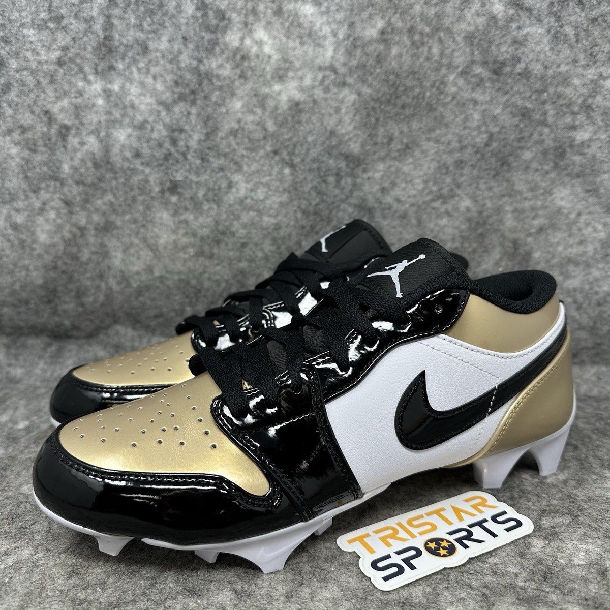 Jordan 1 Low TD Football Cleats Mens Size 11.5 Gold White Black FJ6245-701 Nike Air Jordan 1 Low TD Football Cleats Gold Toe FJ6245-701  main image 2