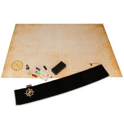 ENHANCE RPG Grid Mat - Tabletop DnD Map (24x36'') Dry Erase DnD Mat (Parchment)