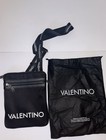 Valentino Black Logo Crossbody Bag Adjustable Strap Zip Closure