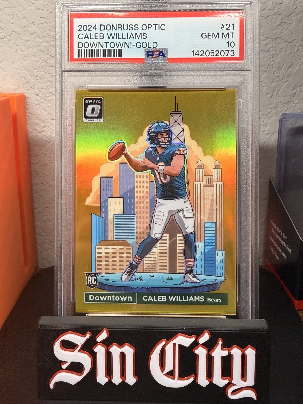 2024 Panini Donruss Optic - Downtown! Caleb Williams #21 Gold 10/10 (RC) PSA 10