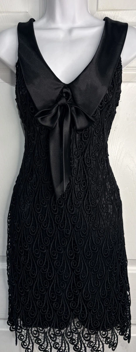 knee length dresses for ladies Black Combo Sleeveless Lace Dress – Anna Sui main image 1