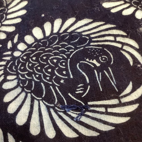 Japanese Textile Fabric Hand-woven Indigo Kasuri Aizome Sashiko sakiori Boro - Picture 4 of 10