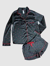 Stars Above Pj  s Valentines Day Red  Hearts Button Up Long Sleeve Pajama Set S