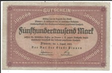 Stadt Plauen,500000 Mark 1923