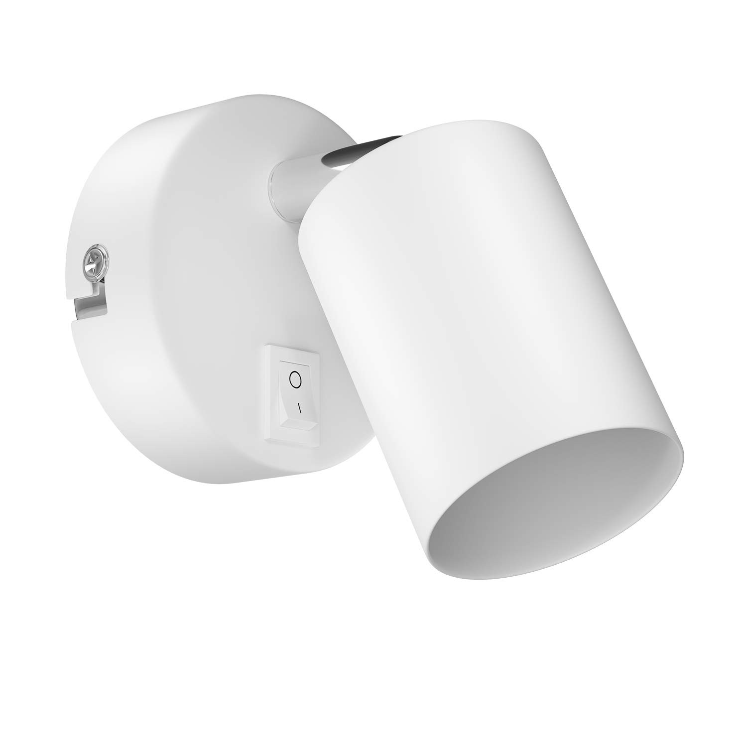 Lampada Parete GU10 WAIKA Bianca con Interruttore - Faretto Orientabile