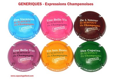 News - Serie von 6 Champagnerkapseln GENERISCH (Champenoise Expressions)
