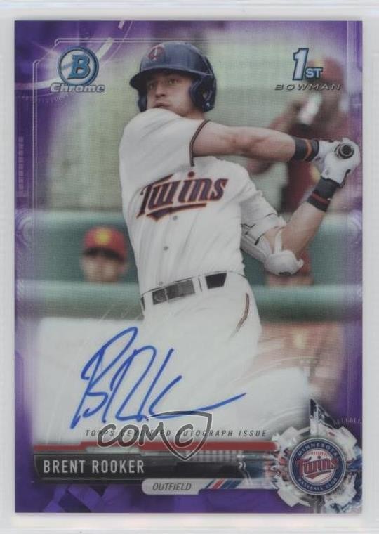 2017 Bowman Draft Chrome Pick Purple Refractor 222/250 Brent Rooker Auto 1q7