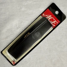 ACE Pocket Comb Heavy Duty Black Plastic Hair Styling Tool