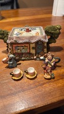 Little Red Riding Hood Resin Tea Pot large with 2 tea cups and 2 mini pots...