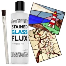8oz Liquid Zinc Flux for Stained Glass, Soldering Work - Made in USA
