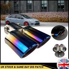 Universal Twin Dual Exhaust Pipe Trim Tip Tail Muffler Stainless Steel Chrome 1x