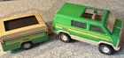Vintage Tonka Green Van with Pop Up Camper 1970’s Pressed Steel USA Toy