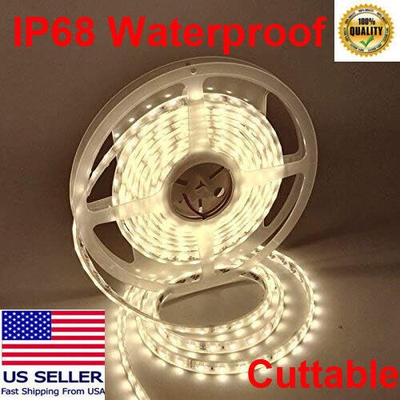 #ad 16 32 48 64Ft Flexible LED Warm White Strip Lights IP68 Waterproof Bright 3528 $25.99