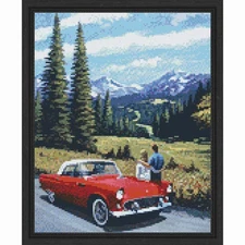 PixelHobby T Bird in the Mountains Kit & Frame Mosaic Art Kit