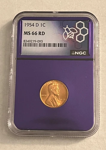 1954 D Lincoln Cent 1C - NGC MS66 RD